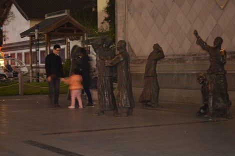 Locals like to play and take photos around the statues